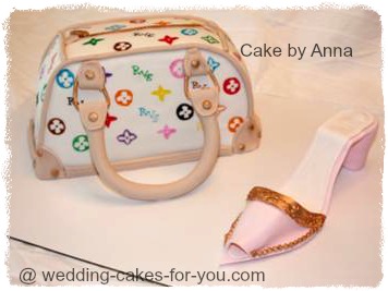 Louis Vuitton bag and shoe cake - Decorated Cake by - CakesDecor